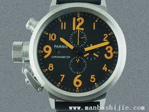 50mm Parnis Big Face Orange Number Lefty Full chronograph