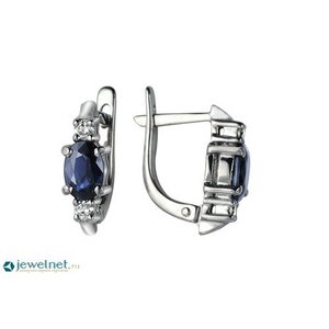 Серьги с сапфирами