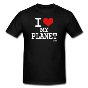 Футболка с надписью I love my planet