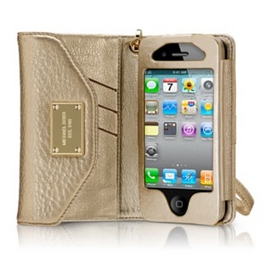 MICHAEL Michael Kors Wallet Clutch for iPhone - Gold Pebble