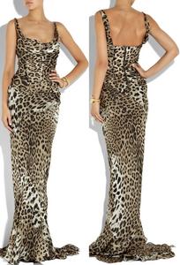 Макси-платье из шелка леопард