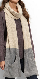 связать шарф с карманами