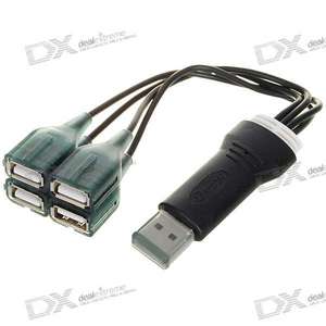 Quality USB 2.0 4-Port Hub (24CM-Cable)