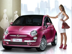 розовый Fiat 500