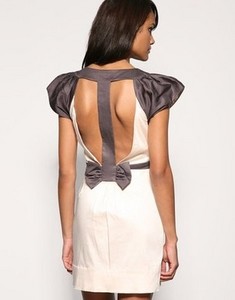 Женское платье French Connection Two Tone Bow Back Mini Dress