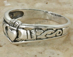 V Shaped Celtic Claddagh Ring