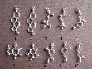 Molecule charm necklace