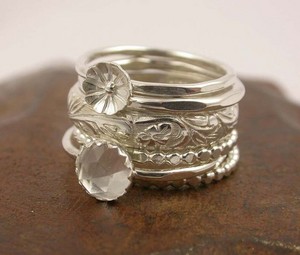 silver stacking rings