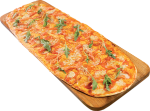 Метровая пицца с лососем