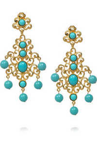 Kenneth Jay Lane   22-karat gold-plated filigree drop earrings