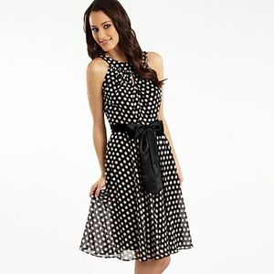 Petite black spot dress