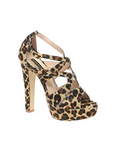 River Island Leopard Print Strapped Heeled Sandal