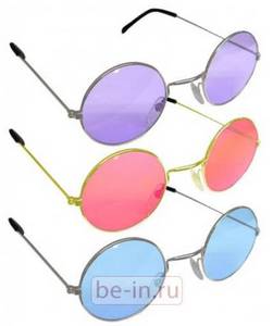 очки круглые фиолетовые или оранжевые