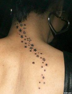 Stars tattoo on the neck