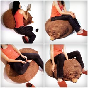 Big Sleeping Grizzly Bear Bean Bag