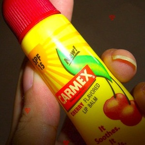 carmex cherry flavoured lip balm tube