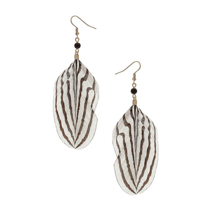 Zebra Feather Earring