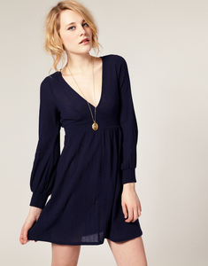 ASOS Cheesecloth Deep V Mini Dress