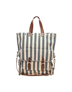 ASOS Canvas Shopper With Leather Look Trim