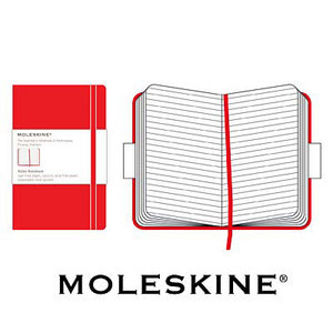 Записная книжка Moleskine, "Classic" (в линейку), Large, красная, черная