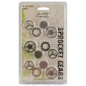 Набор металлических элементов Tim Holtz - Sprocket gears, 12 шт, TH92691