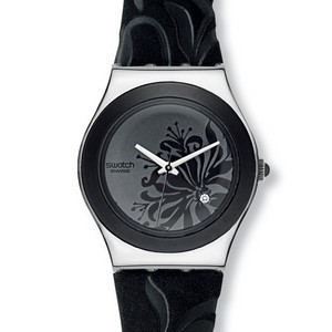 Часы  Swatch black flower yls146