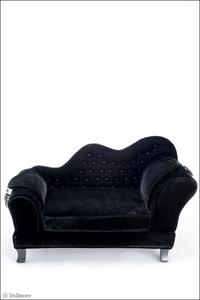 Model doll size - Suede Double Sofa (Black)