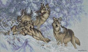 Вышивка  Dimensions - "Волки зимой" ( Wintertime Wolves)