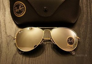 Очки Ray Ban Aviator  Gold Mirror