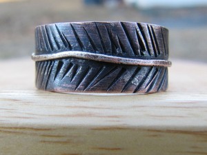 Metal Feather Ring for Men by RootsJewelry on Etsy