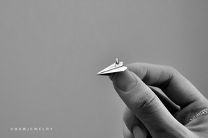 Tiny Paper Airplane Pendant/Necklace