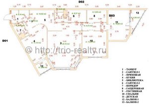 трех комнатная квартира в ЦАО