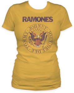 Ramones - Lets Go Seal Womens S/S T-Shirt in Dark Yellow