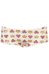 Cream Heart Crown Cheeky Pant