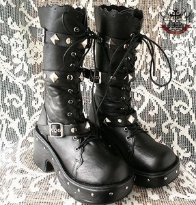 GOTHic PUNK Cosplay BJD STYLE ROBOT calf BOOT 6.5/7 23