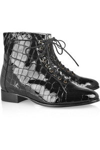 MINIMARKET Croc-effect patent-leather ankle boots Original price &#163;210 NOW &#163;94.50 55% off