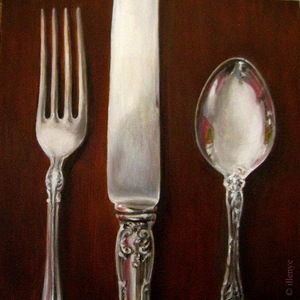 mismatched vintage silver flatware