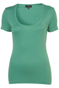 Grass Green Scoop Neck Tee