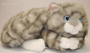 Мягкая игрушка кот серый лежачий Шедоу
