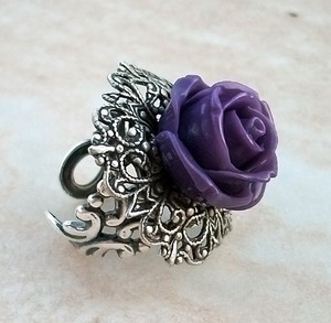 Purple Rose Ring Victorian Gothic