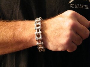 Motorcycle Chain Bracelet Custom made Solid sterling silver