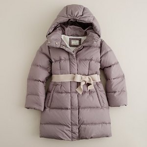 J.Crew Girls' long convertible powder puffer 4Т