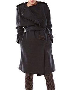 ACNE navy collarless coat