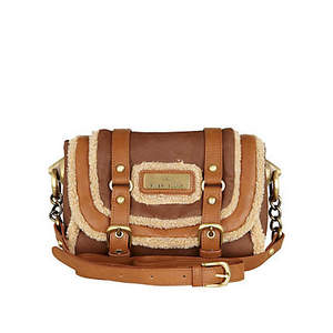 beige shearling cross body bag - cross body - bags / purses - women - River Island