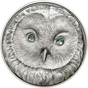 Серия монет с высокорельефным изображением " Сова"