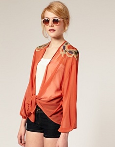 ASOS Embroidered Shoulder Kimono Jacket