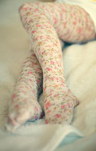 Колготки с цветочным принтом