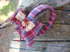 Checks pattern Bow Headband