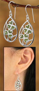 Sterling & Connemara Marble Shamrock Earrings