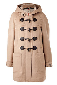 BURBERRY Camel Check Duffle Coat Yorkleigh